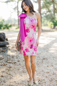 Lights Up Magenta Brocade Dress