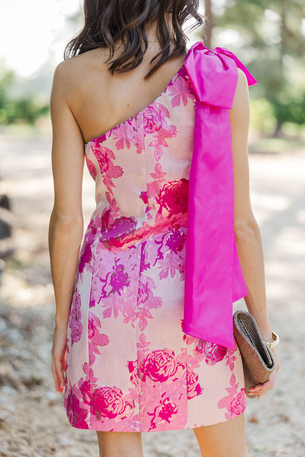 Lights Up Magenta Brocade Dress