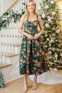Champagne Society Emerald Brocade Dress