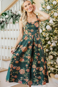 Champagne Society Emerald Brocade Dress