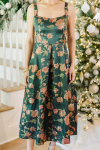 Champagne Society Emerald Brocade Dress