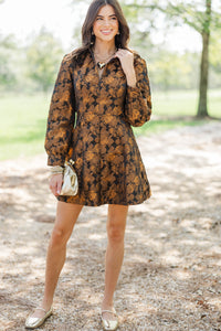 Midnight Mood Black Brocade Dress