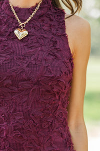 October Nights Plum Textured Midi Dress