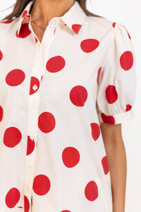 Made For Moments Cream/Red Polka Dot Blouse