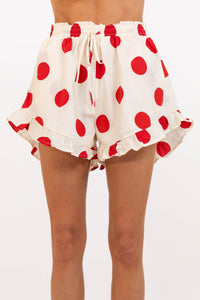 Everything You Love Cream/Red Polka Dot Shorts