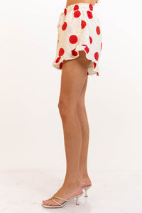 Everything You Love Cream/Red Polka Dot Shorts