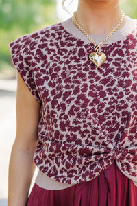 Fate: Front Page Burgundy Leopard Midi Dress