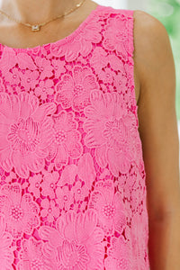 Fate: Simply Irresistible Pink Eyelet Shift Dress