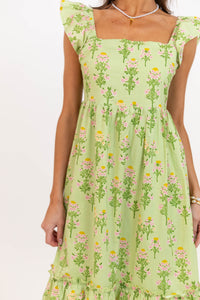 The Occasion Called For Her Green Floral Midi Dress