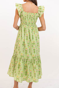 The Occasion Called For Her Green Floral Midi Dress