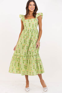 The Occasion Called For Her Green Floral Midi Dress