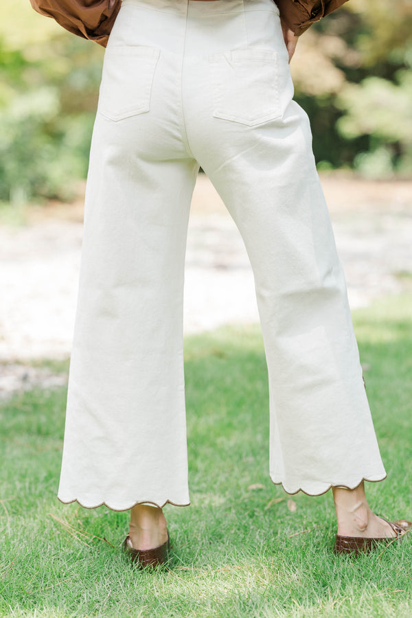 Light Up The Room White Embroidered Wide Leg Jeans