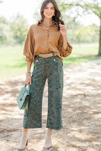 Moonlit Moments Olive Floral Pants