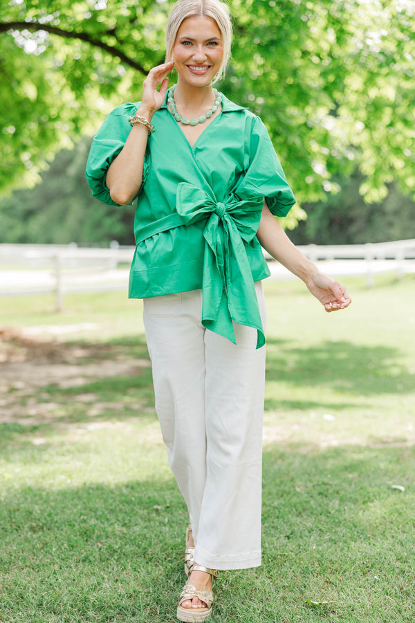 Effortlessly Happy Green Blouse