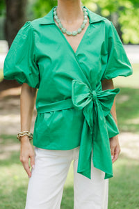 Effortlessly Happy Green Blouse