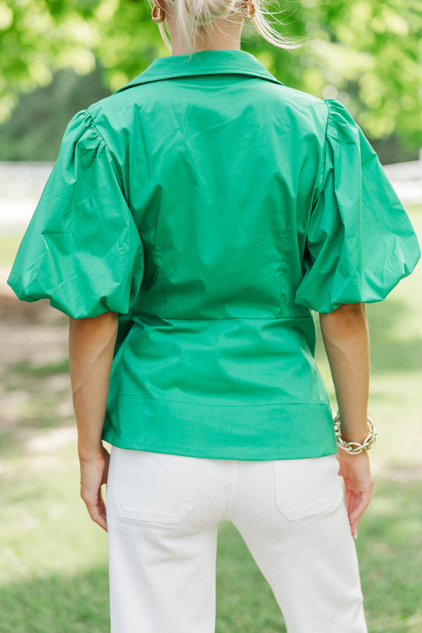 Effortlessly Happy Green Blouse