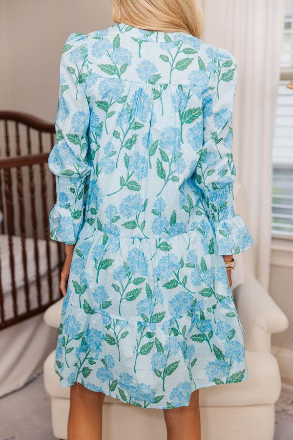NURSING COLLECTION: In Your Happy Place Light Blue Floral Dress