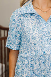 NURSING COLLECTION: All You Need To Hear Blue Floral Babydoll Top