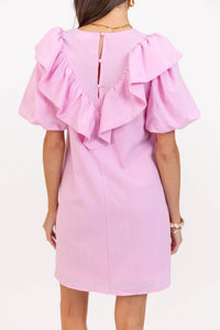 Look Who's Here Pink Embroidered Dress