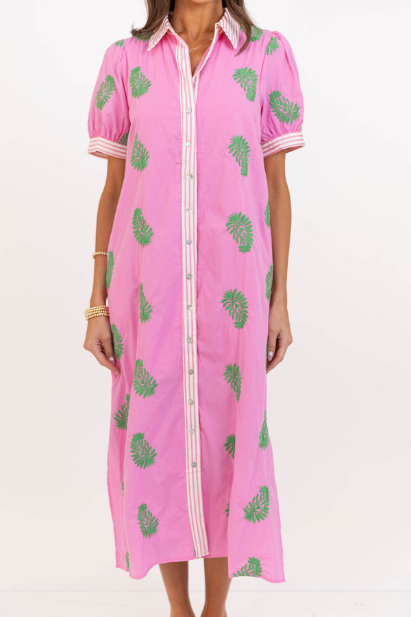Totally Worth It Pink Floral Midi Dress