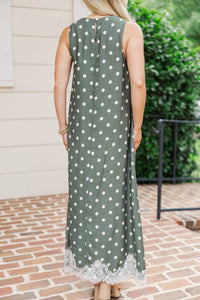 Joyful Entry Olive Midi Dress