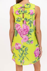 Grounded In Good Chartreuse Floral Dress