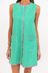 Somewhere Beautiful Green Striped Dress