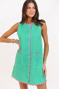 Somewhere Beautiful Green Striped Dress