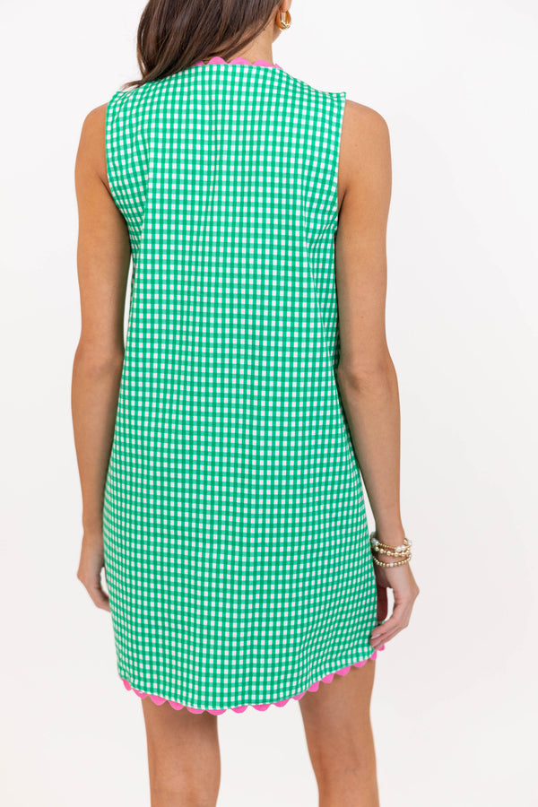 Somewhere Beautiful Green Striped Dress