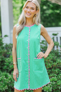 Somewhere Beautiful Green Striped Dress