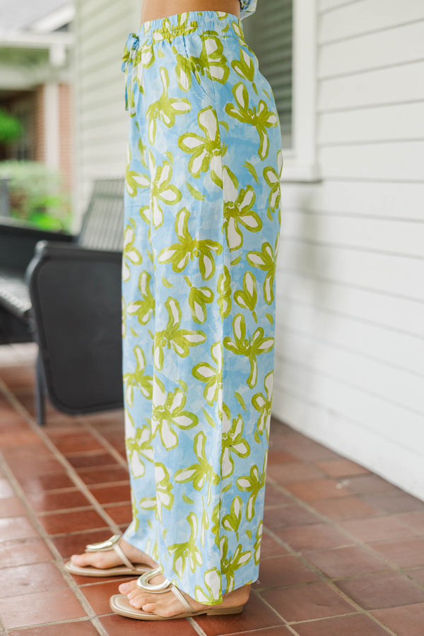 Purely Radiant Blue Floral Pants