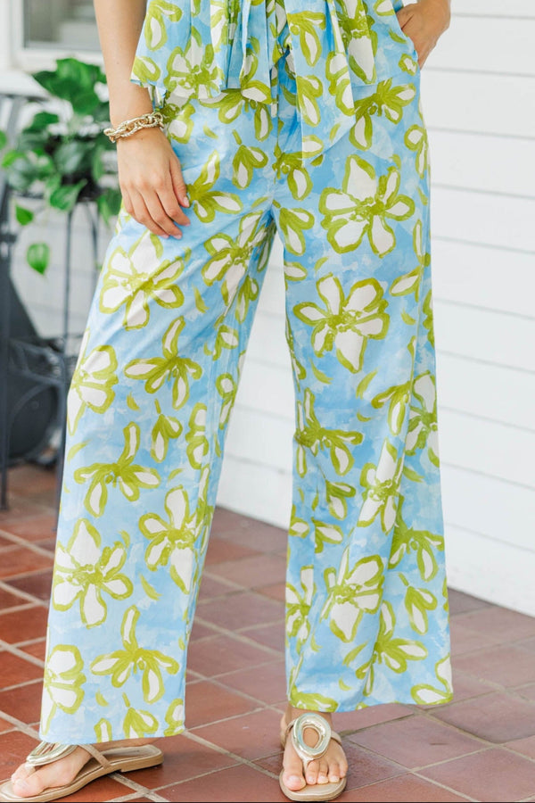 Purely Radiant Blue Floral Pants