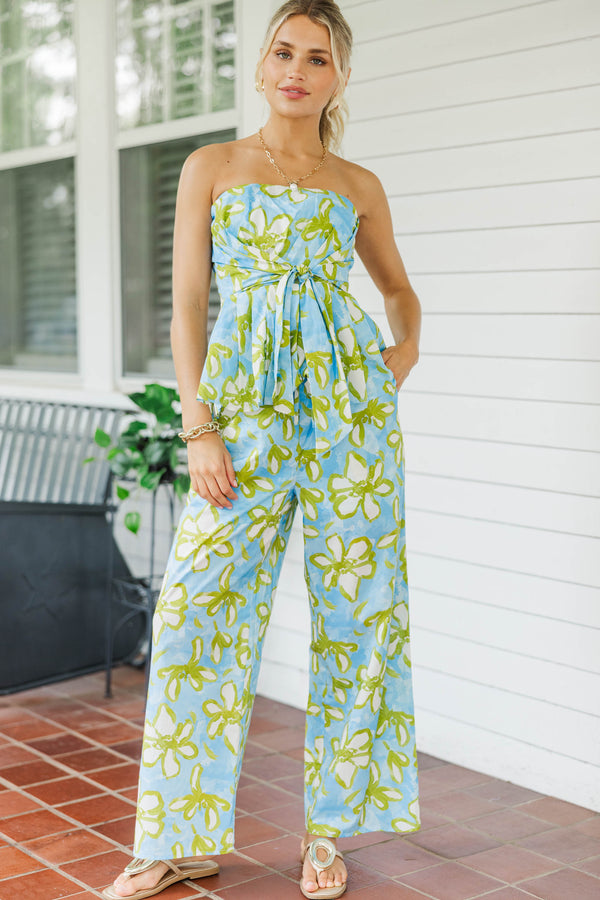 Glowing From Within Blue Floral Tank