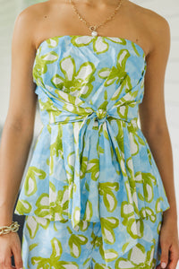 Glowing From Within Blue Floral Tank