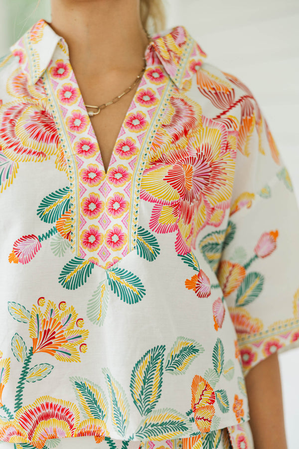 Scene Setter Pink Blouse