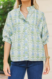 Extra Special Blue Medallion Blouse