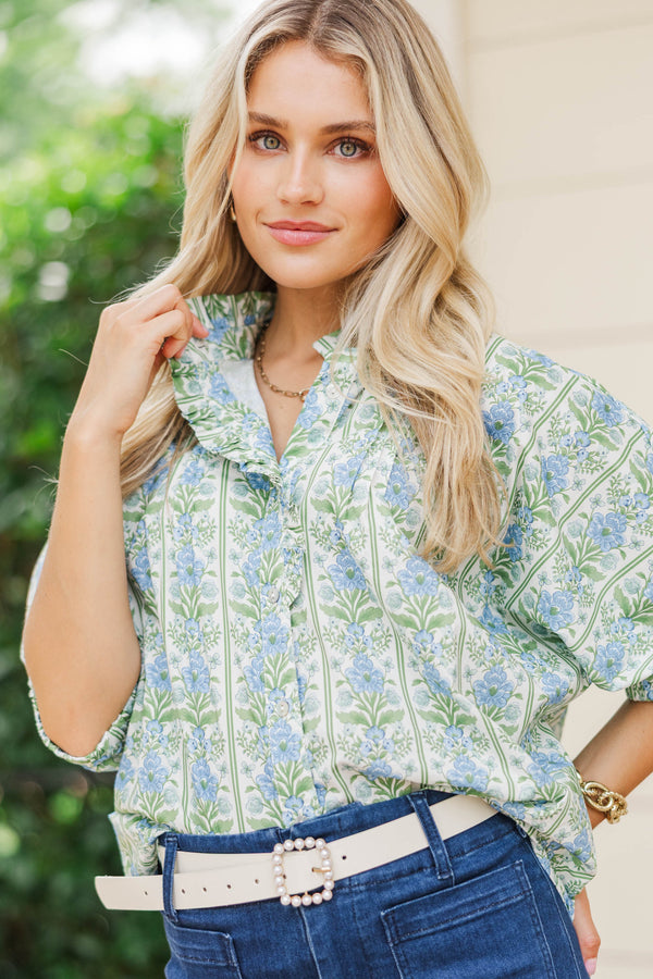 Extra Special Blue Medallion Blouse