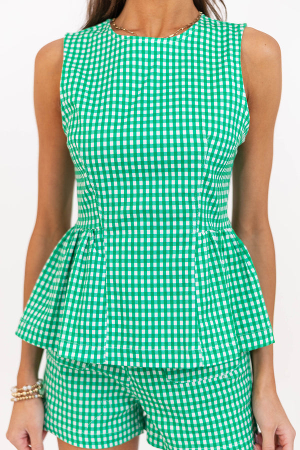 So Much Yes Green Polka Dot Tank