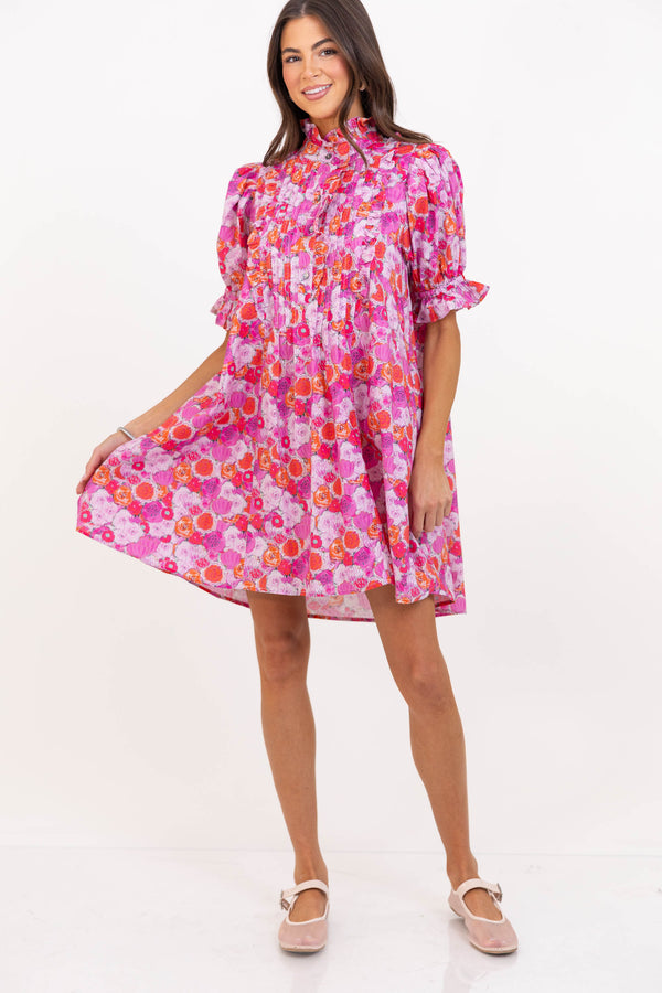 Dressed Up Pink Watercolor Dress