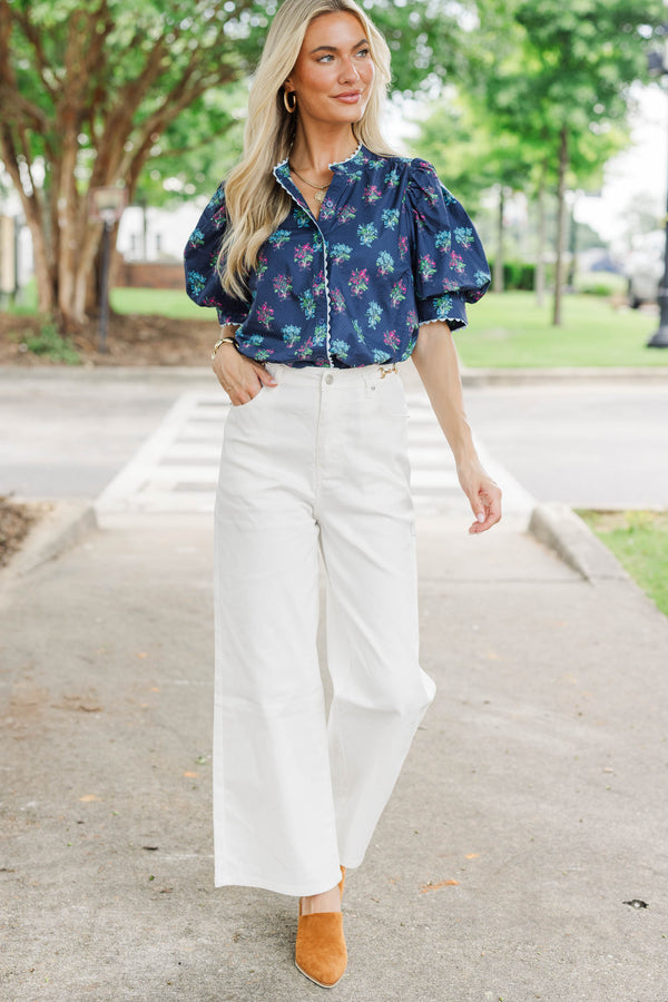 Prim & Proper Navy Blouse