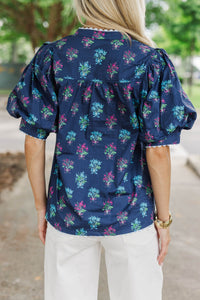 Prim & Proper Navy Blouse