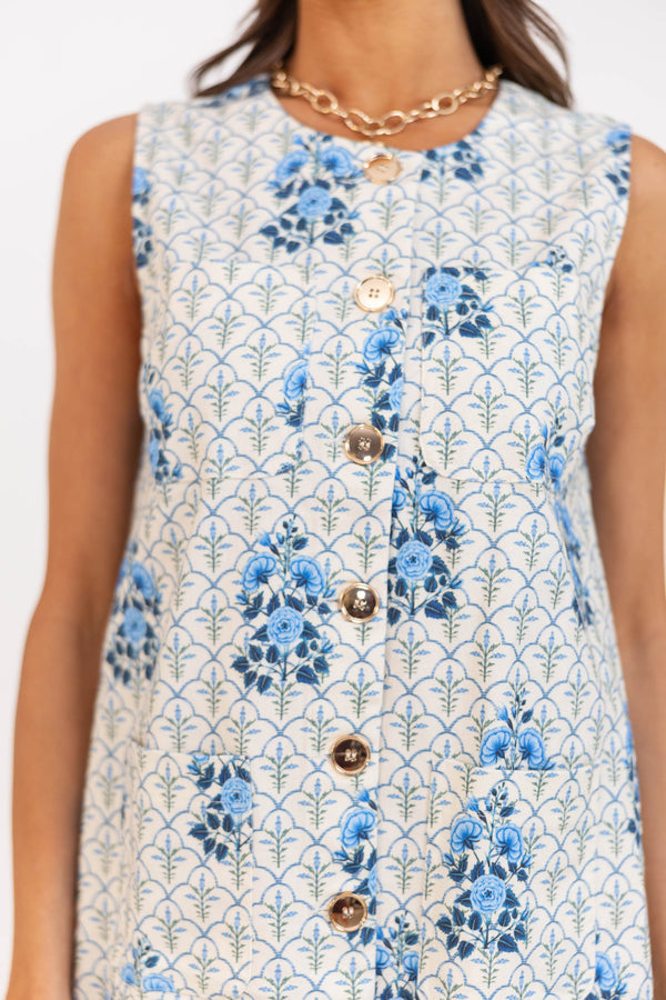 The Next Level Blue Medallion Dress