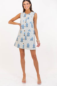 The Next Level Blue Medallion Dress