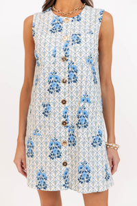 The Next Level Blue Medallion Dress