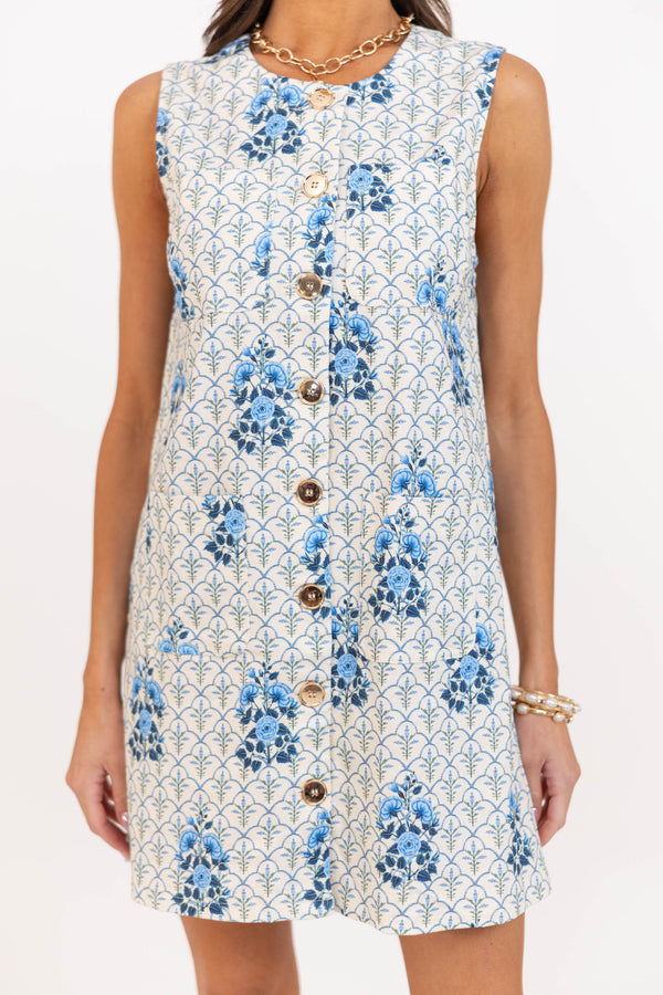 The Next Level Blue Medallion Dress