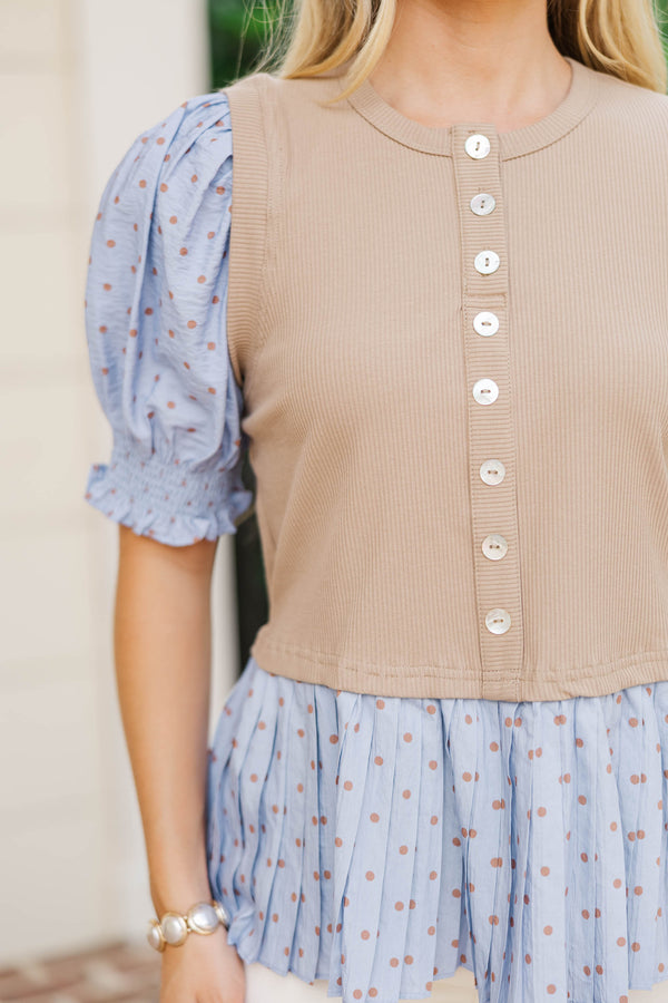 Pulled Together Camel Blouse
