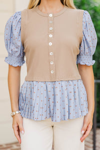 Pulled Together Camel Blouse