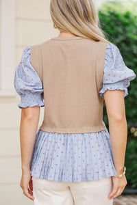 Pulled Together Camel Blouse