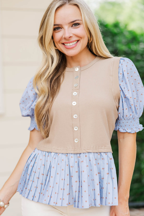 Pulled Together Camel Blouse