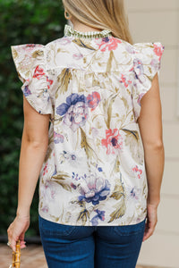 Quietly Chic Cream Floral Blouse